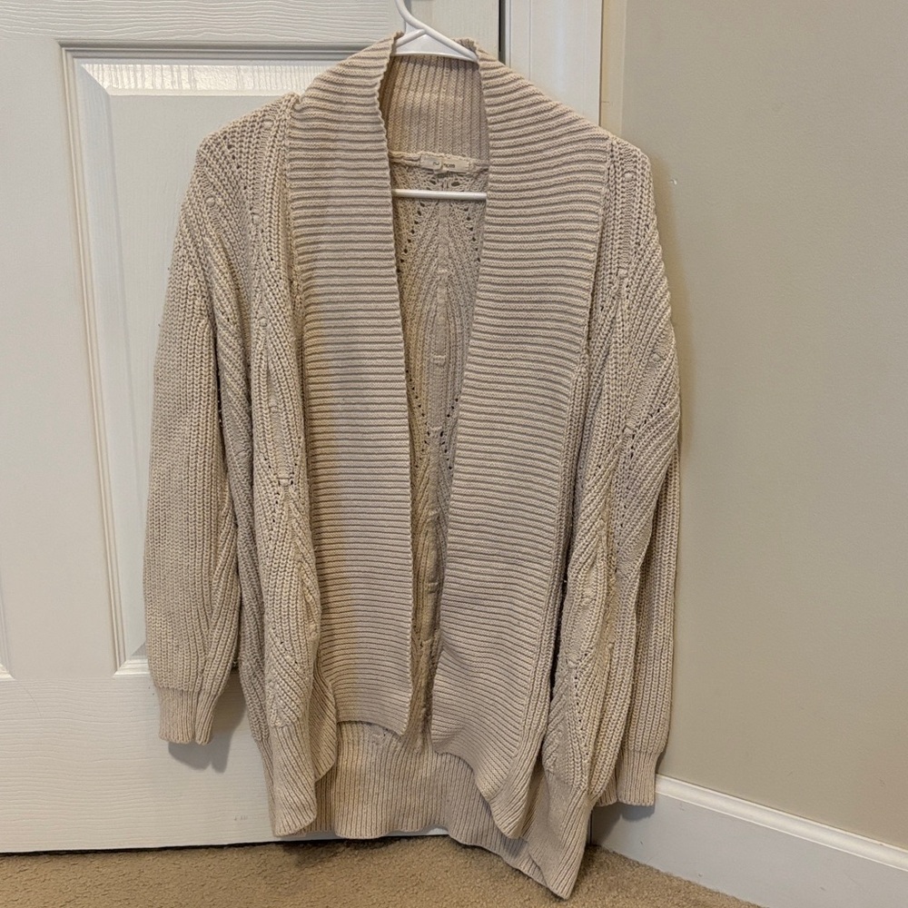 Maurices Cream Open-Front Cardigan